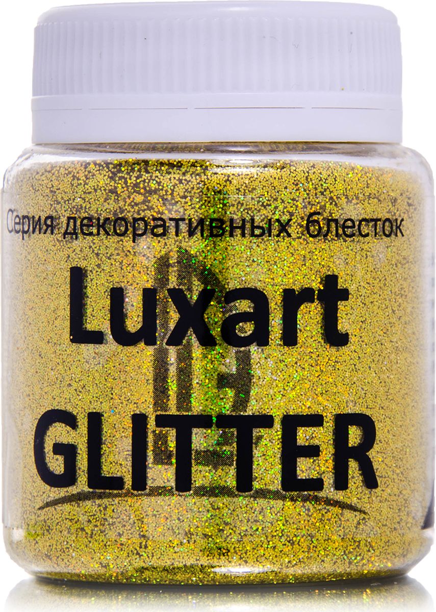 фото Luxart Блестки декоративные LuxGlitter цвет голографическое золото 80 мл