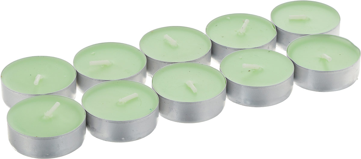 фото Набор чайных свечей "Домашний сундук", ароматизированные, цвет: зеленый, 10 шт