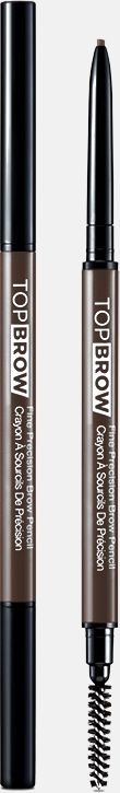 Kiss New York Professional Контурный карандаш для бровей со щеточкой Top brow Fine precision, серо-коричневый