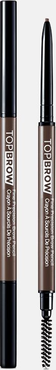 Kiss New York Professional Контурный карандаш для бровей со щеточкой Top brow Fine precision, коричневый