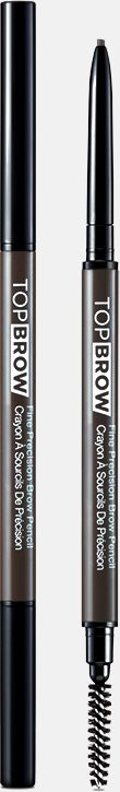Kiss New York Professional Контурный карандаш для бровей со щеточкой Top brow Fine precision, коричнево-серый
