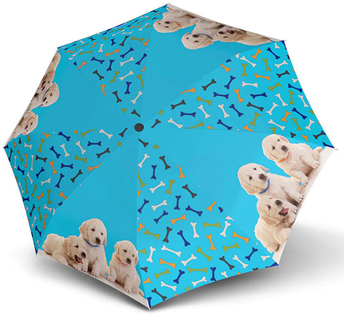 Зонт-трость для мальчика Doppler, полуавтомат, цвет: голубой. 72757D