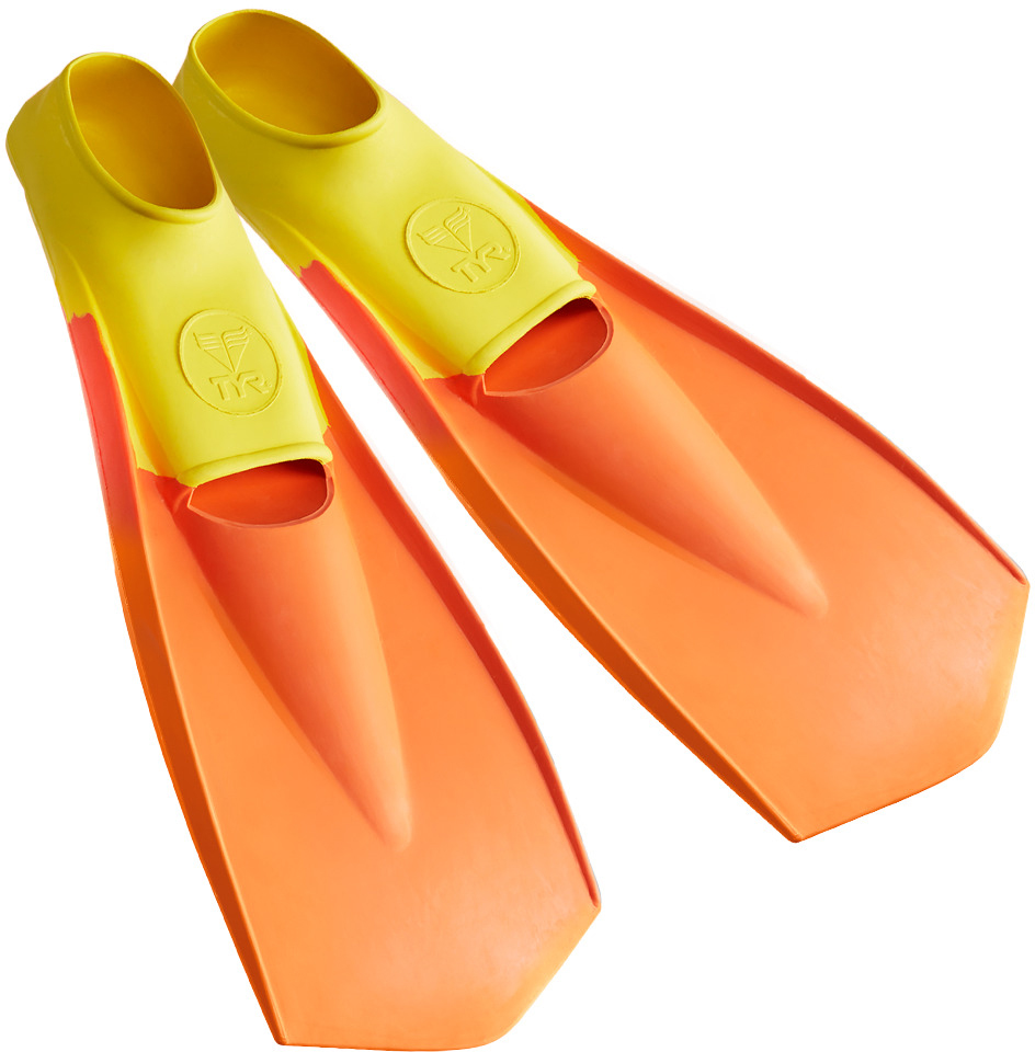 Ласты TYR "Flexfins", цвет: желтый, оранжевый. Размер XXS (34/35). LFN
