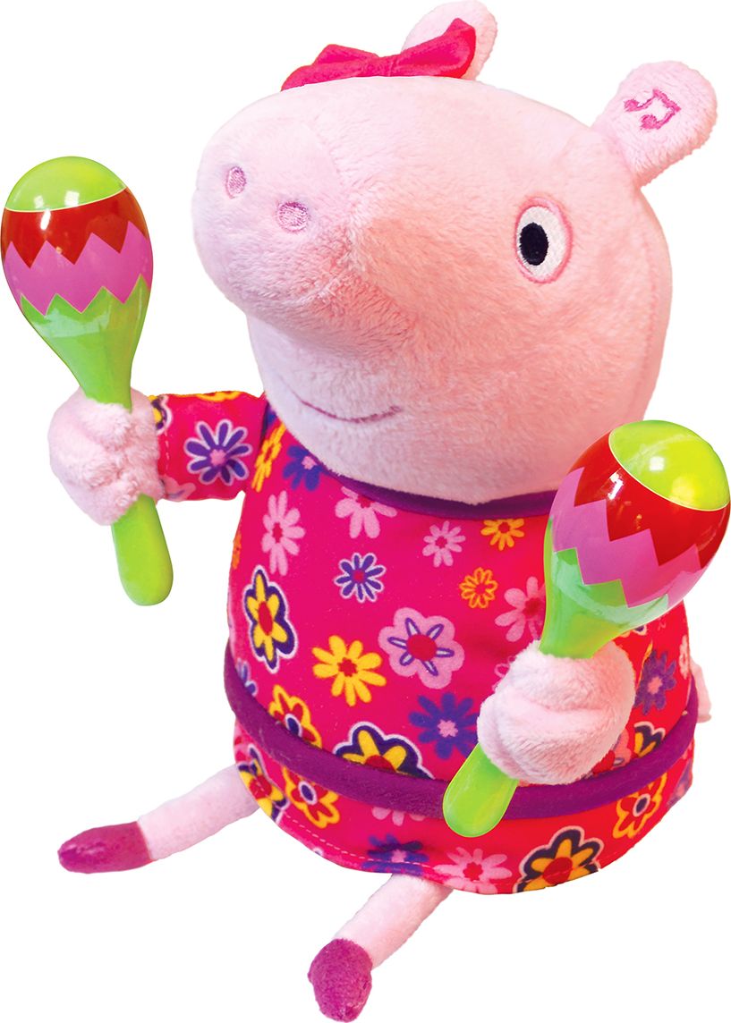 фото Свинка Пеппа Мягкая интерактивная игрушка Пеппа с маракасами 30 см Peppa pig (свинка пеппа)