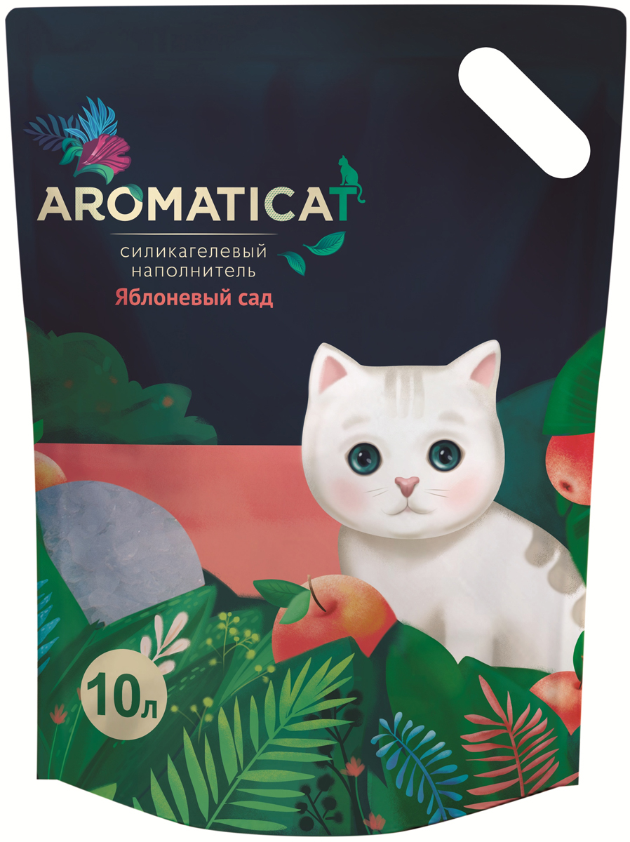 фото Силикагелевый наполнитель Aromaticat "Яблоневый сад", гигиенический, 10 л