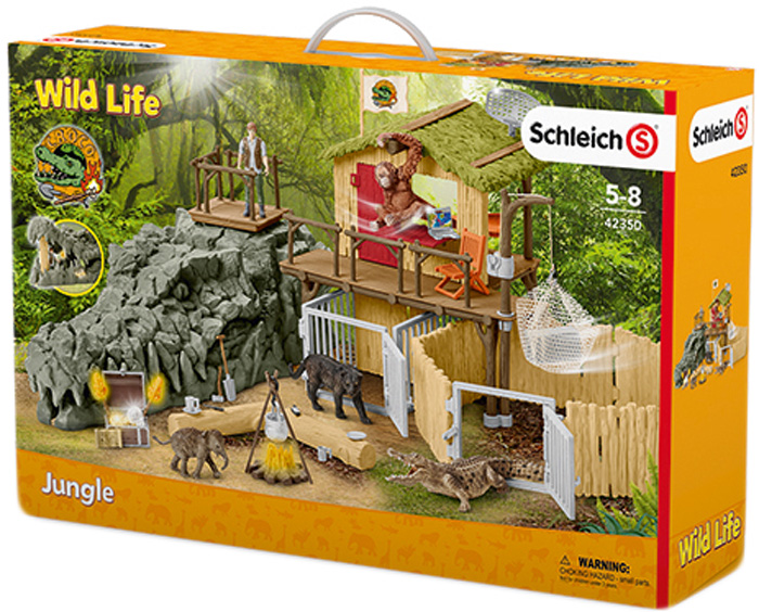 фото Schleich Набор фигурок Исследовательская станция Croco в джунглях