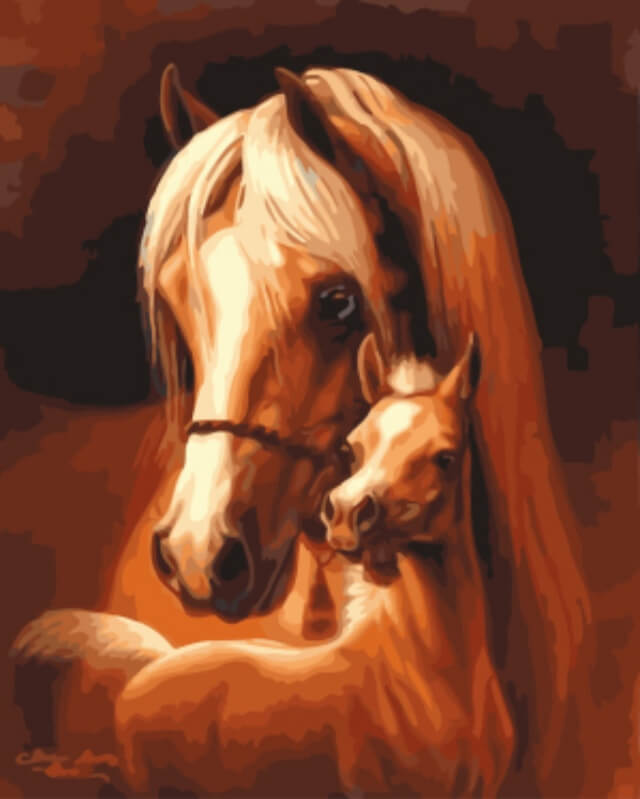 фото Набор для раскрашивания ТМ Цветной "Лошадь и жеребёнок", 40 х 30 см