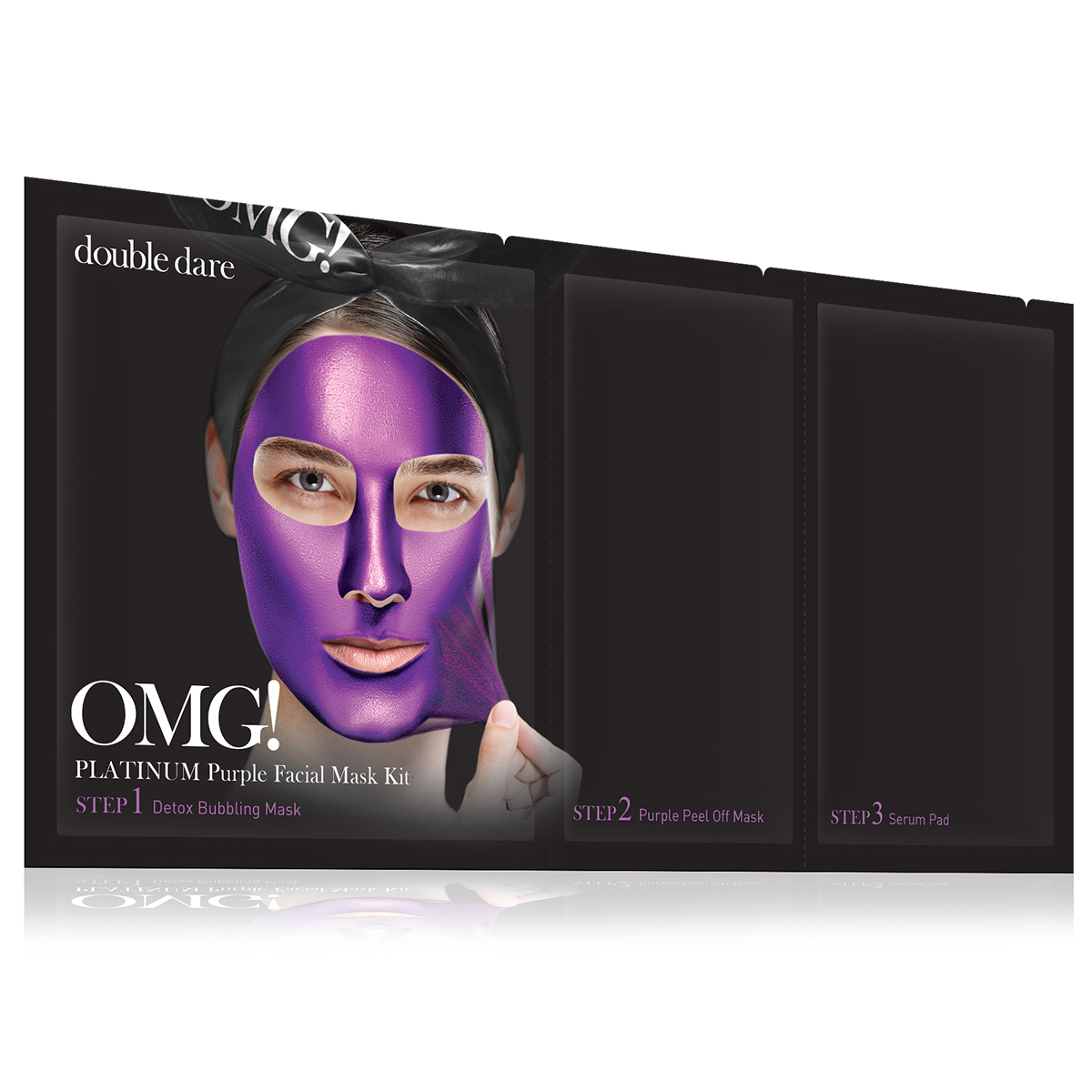 фото Double Dare OMG! Platinum Purple Facial Mask Kit Маска трехкомпонентная для ухода за кожей лица фиолетовая