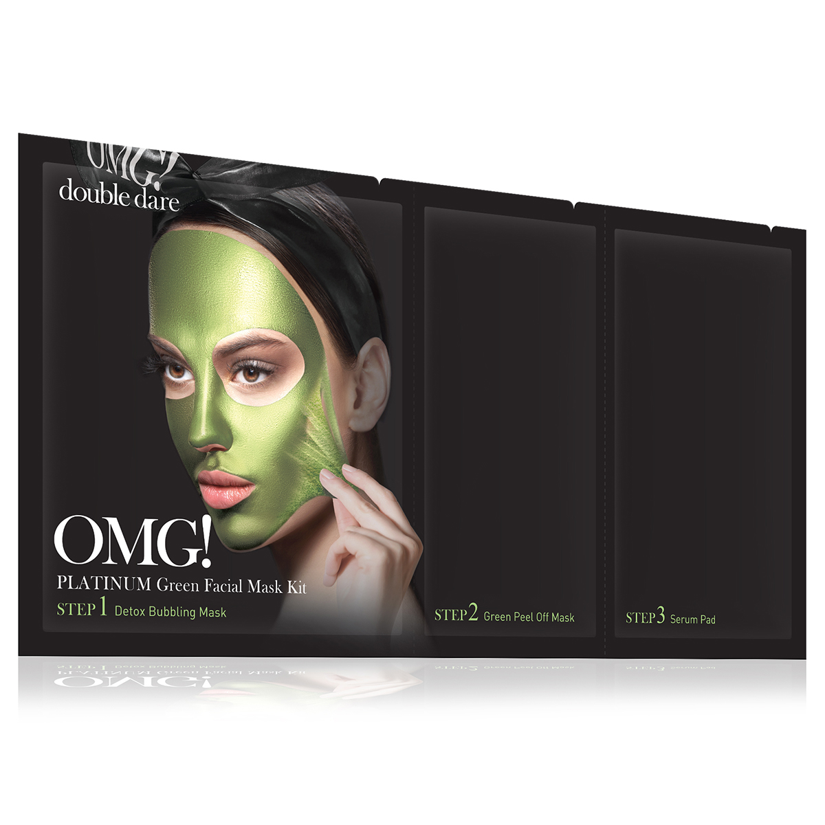 фото Double Dare OMG! Platinum Green Facial Mask Kit Маска трехкомпонентная для ухода за кожей лица зеленая