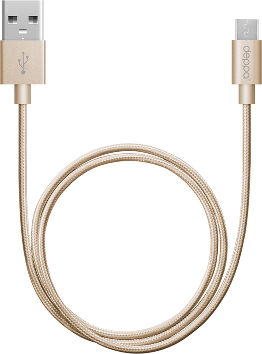 фото Deppa Alum дата-кабель USB-micro USB, Gold (1,2 м)