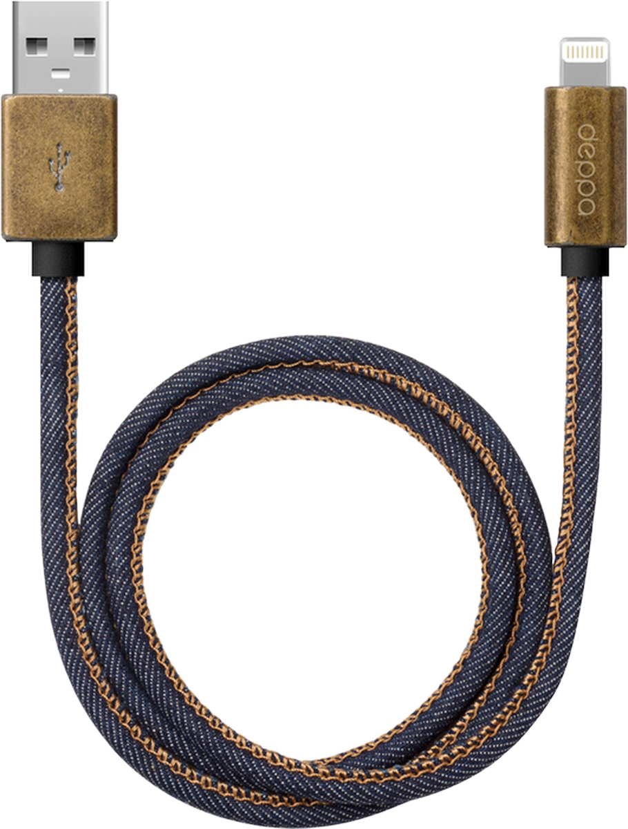фото Deppa дата-кабель USB 8-pin для Apple, Dark Blue (1,2 м)