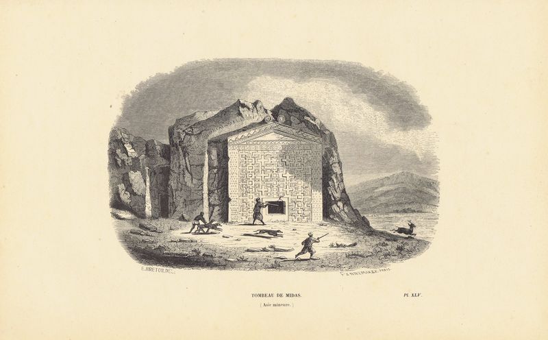 фото Гробница царя Мидаса в Малой Азии, Турция. Ксилография. Бельгия, Брюссель, 1843 год