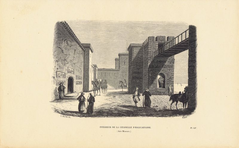 фото Внутренний двор крепости Галикарнас, Малая Азия, Турция. Ксилография. Бельгия, Брюссель, 1843 год
