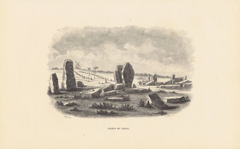 фото Карнакские камни, Франция. Ксилография. Бельгия, Брюссель, 1843 год