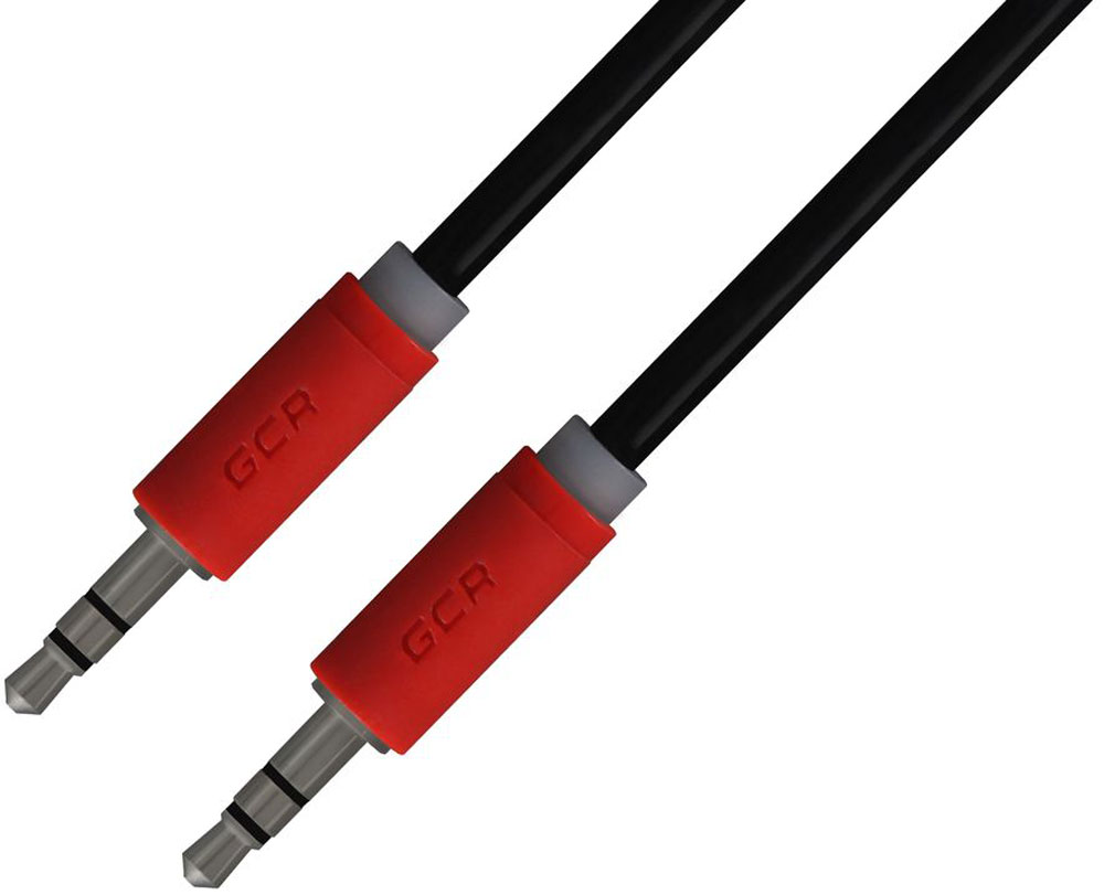 фото GCR GCR-AVC015, Black Red аудио-кабель Jack 3,5mm - Jack 3,5mm (1 м)