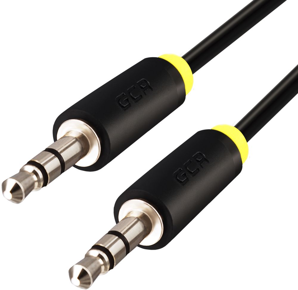 фото GCR GCR-AVC1114 Premium, Black Yellow аудио-кабель Jack 3,5mm - Jack 3,5mm (0,5 м)