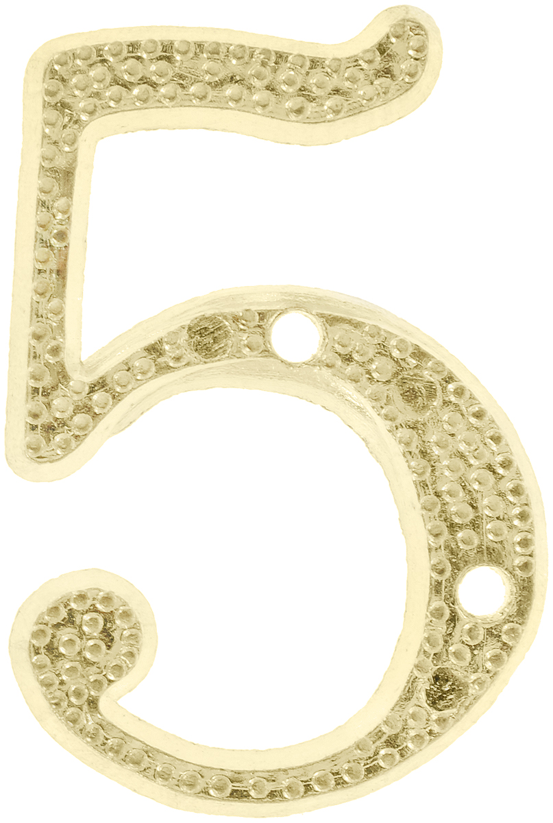 Номер дверной Element "5", цвет: золото