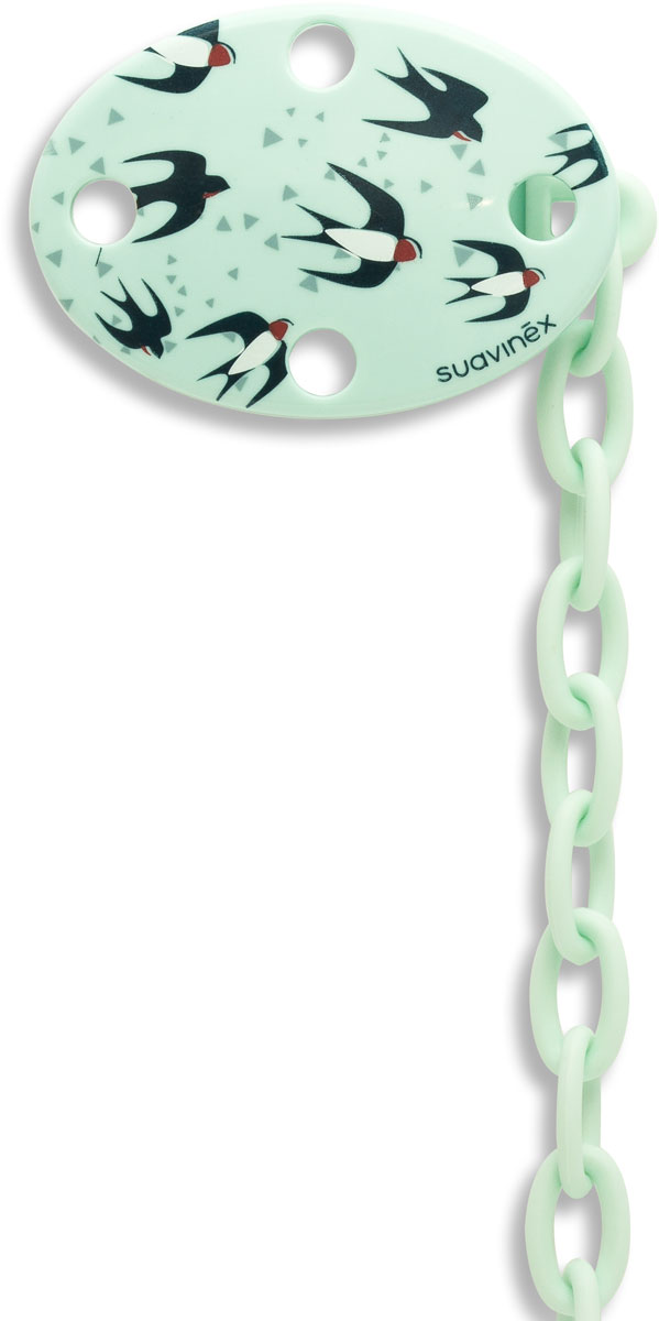 Suavinex Держатель соски-пустышки с зажимом цвет зеленый