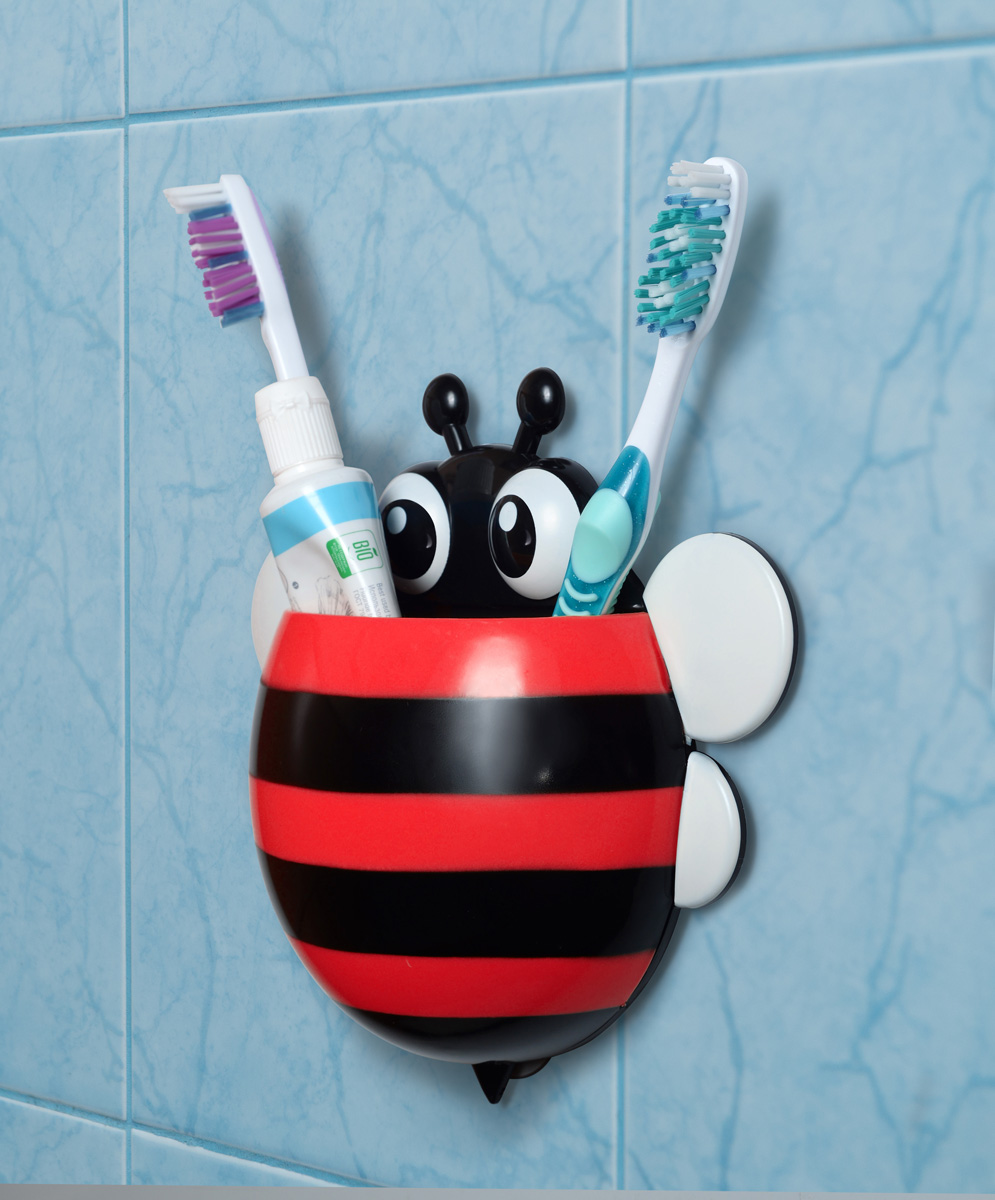 фото Держатель для зубных щеток Ruges "Пчелка", цвет: красный