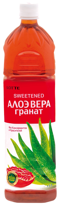Lotte Aloe Vera напиток безалкогольный негазированный с мякотью алоэ со вкусом Граната, 1,5 л Lotte Aloe Vera напиток безалкогольный негазированный с мякотью алоэ со вкусом Граната, 1,5 л