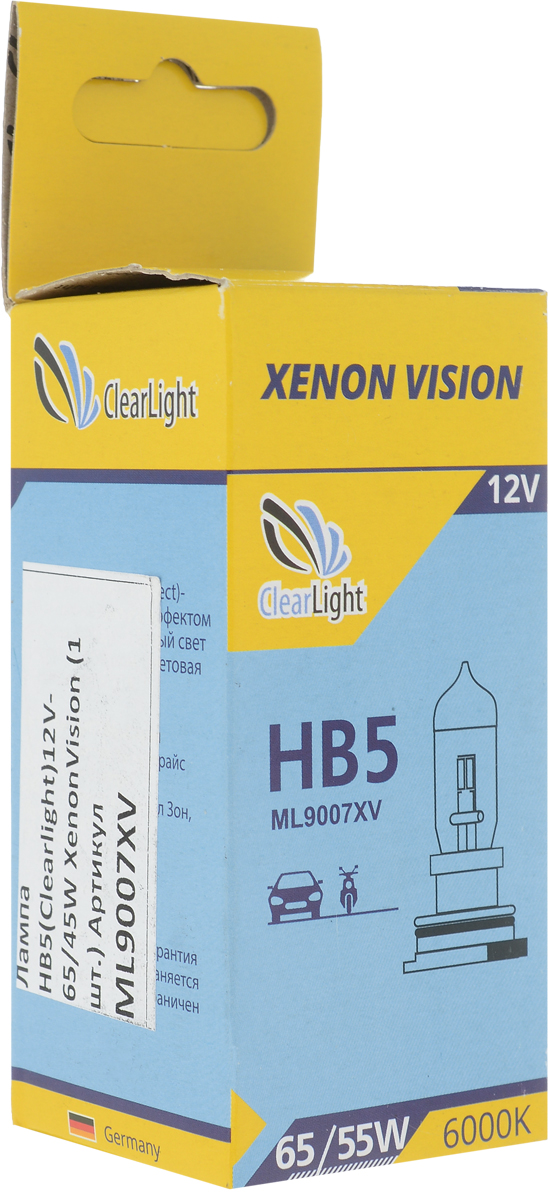 фото Лампа автомобильная галогенная Clearlight HB5 XenonVision