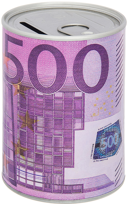 фото Копилка Elan Gallery "Евро", цвет: сиреневый, 7,6 х 7,6 х 11 см