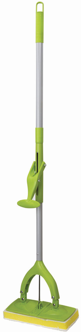 фото Швабра-бабочка "Любаша", для влажной уборки, с насадкой, с телескопической ручкой, цвет: зеленый. 603607