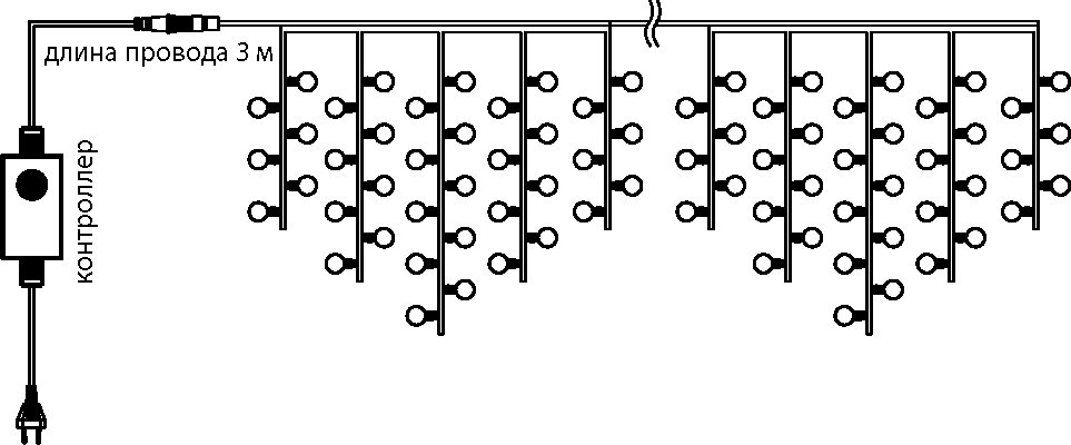 Схема гирлянды 3 провода