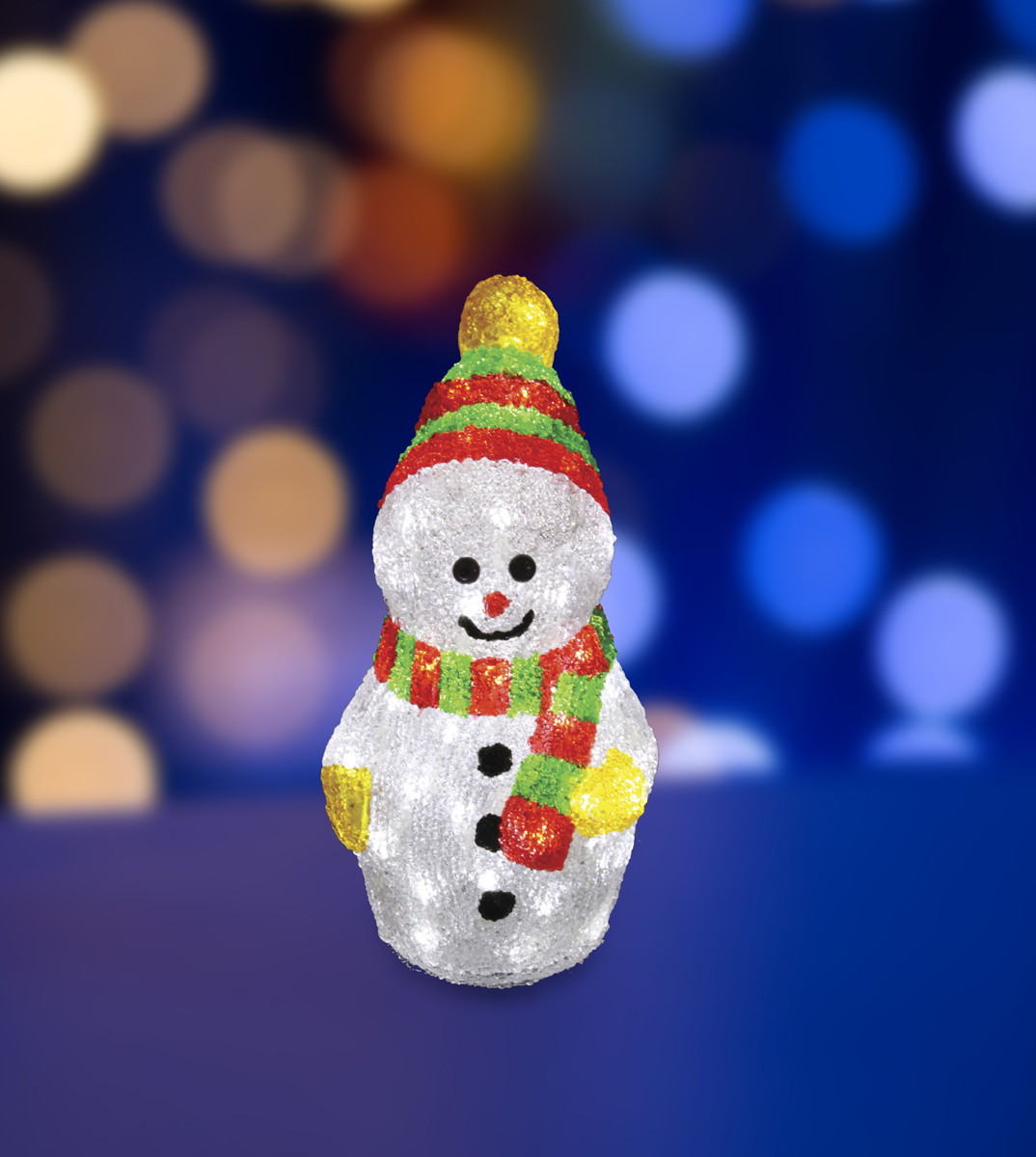 фото Фигура акриловая светодиодная Neon-Night "Снеговик с шарфом", 40 LED, с понижающим трансформатором, 30 см