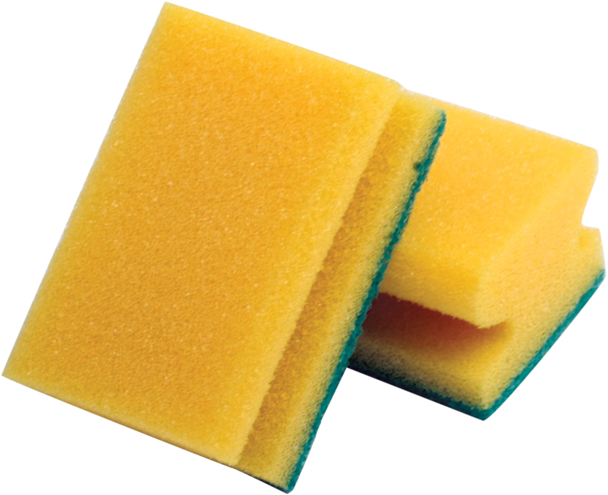 фото Набор губок "Лайма", с чистящим слоем, профильные, цвет: желтый, 4,2 х 9,6 х 6,4 см, 2 шт. 601557