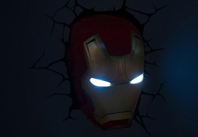 фото 3DLightFX Настенный 3D cветильник Classic Iron Man Mask