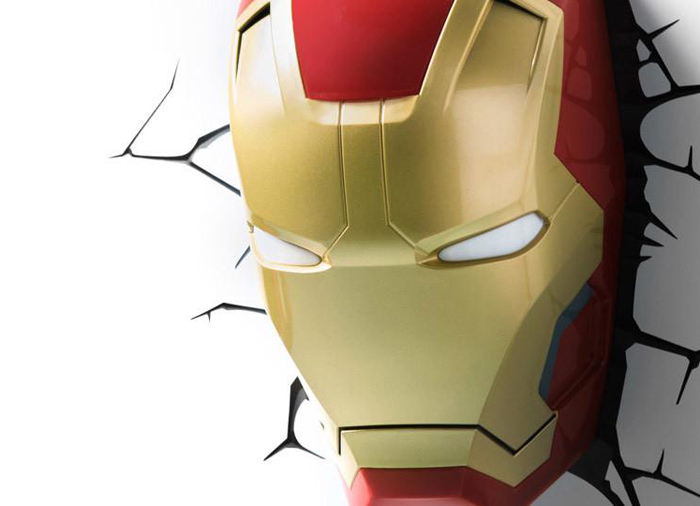 фото 3DLightFX Настенный 3D cветильник Classic Iron Man Mask