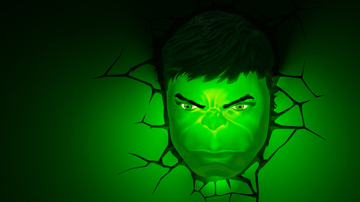 фото 3DLightFX Настенный 3D cветильник Hulk Face