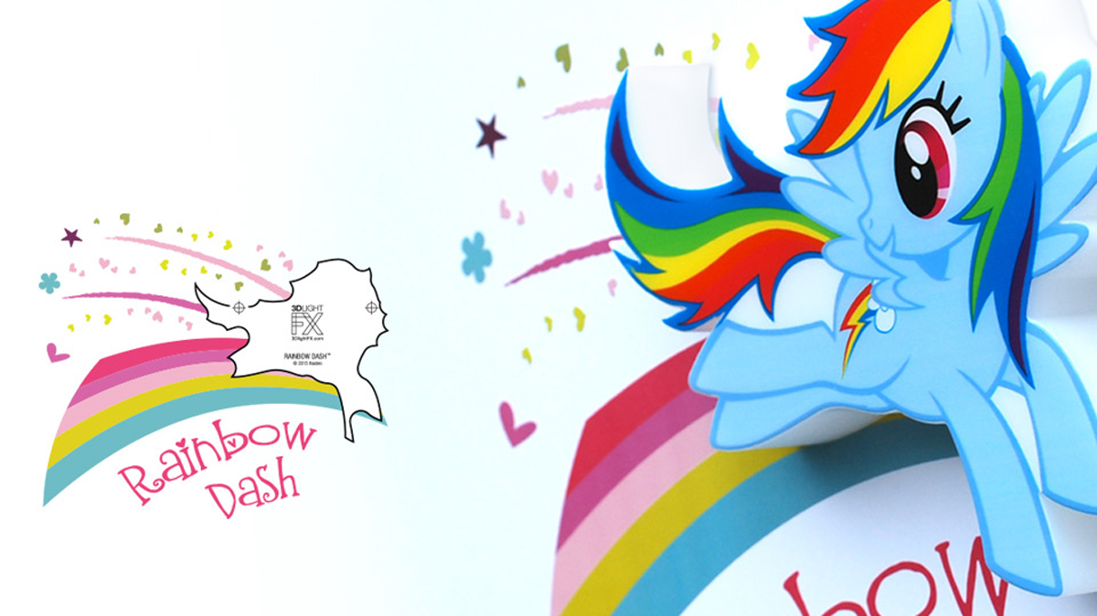 фото 3DLightFX Настенный 3D cветильник MLP Mini Rainbow Dash