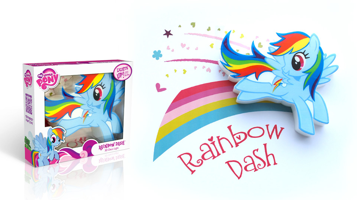 фото 3DLightFX Настенный 3D cветильник MLP Mini Rainbow Dash