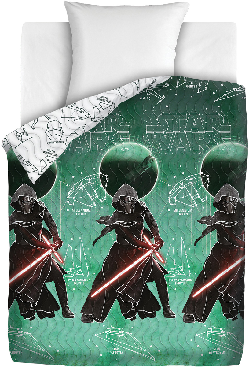 фото Покрывало Непоседа "Star Wars. Созвездие", стеганое, цвет: зеленый, 145 х 200 см