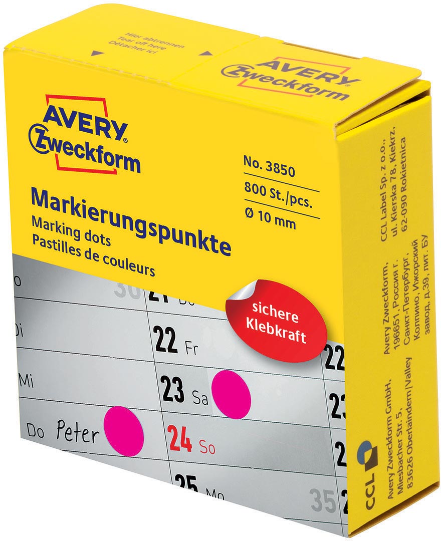 Avery Zweckform Этикетки-точки самоклеящиеся в диспенсере цвет: красный 800 шт 3850