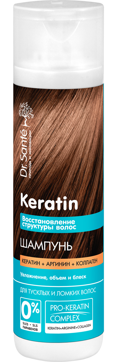 фото Dr.Sante Keratin Шампунь для тусклых и ломких волос, 250 мл