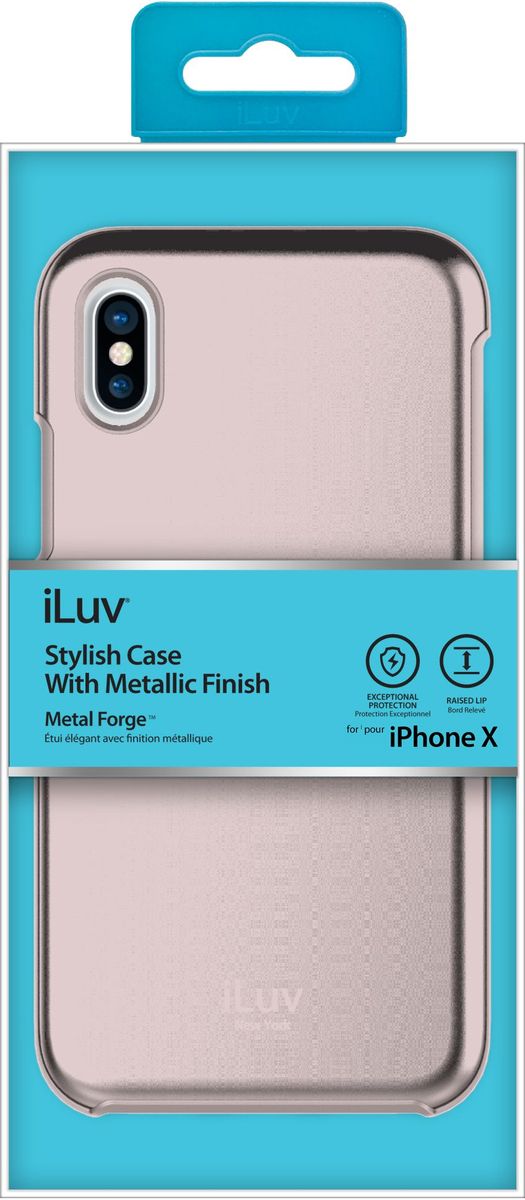 фото Чехол iLuv Metal Forge для IPhone X розовый