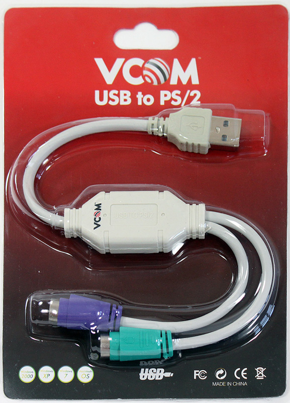 фото VCOM VUS7057, White кабель-адаптер USB - PS/2