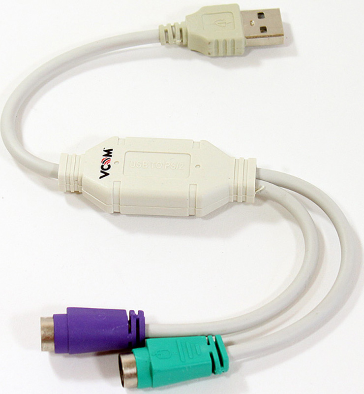 фото VCOM VUS7057, White кабель-адаптер USB - PS/2