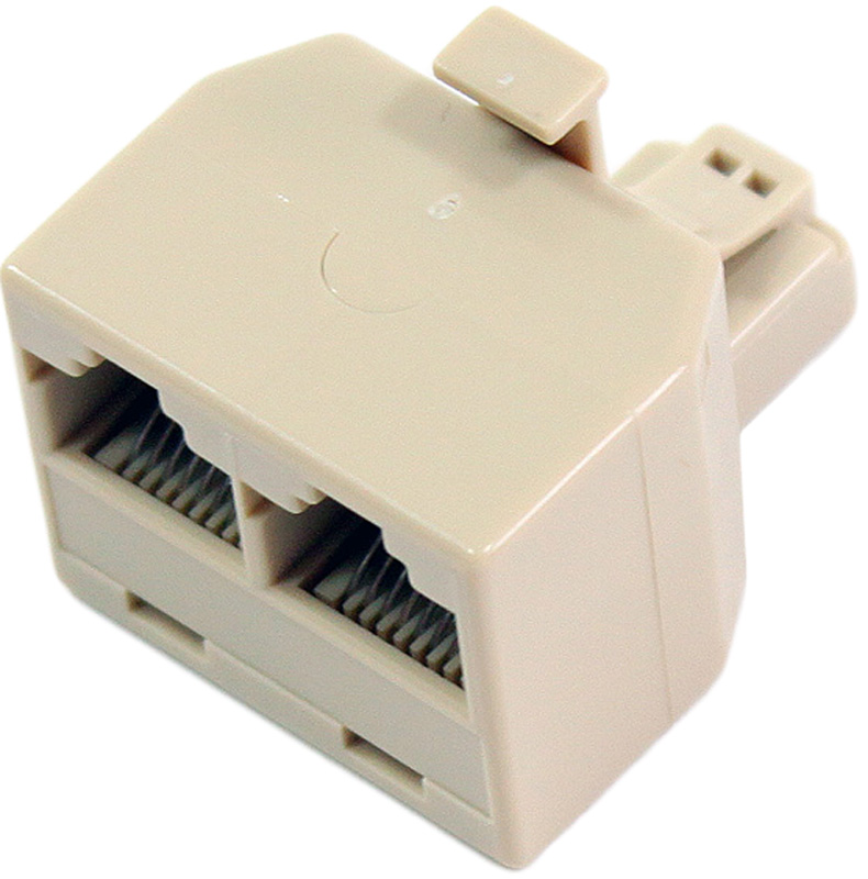 фото VCOM VTE7714, Beige переходник-разветвитель RJ-45 8P8C-2-8P8C Jack