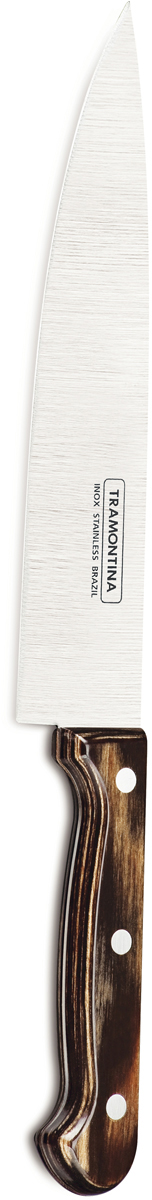 фото Нож поварской Tramontina "Polywood", цвет: коричневый, длина лезвия 20 см