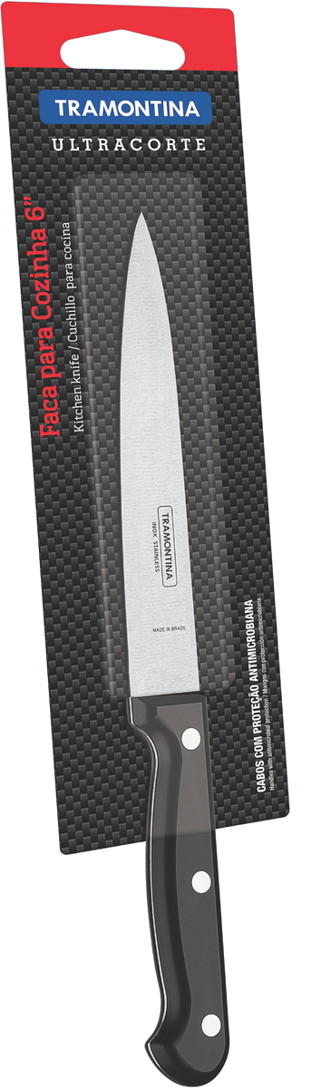 фото Нож универсальный Tramontina "Ultracorte", цвет: черный, длина лезвия 15 см