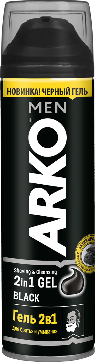 фото Arko Men Гель 2в1 для бритья и для умывания Black, 200 мл