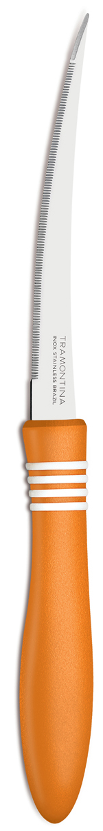 фото Нож для очистки овощей и фруктов Tramontina "Cor&Cor", цвет: оранжевый, длина лезвия 12,5 см, 2 шт