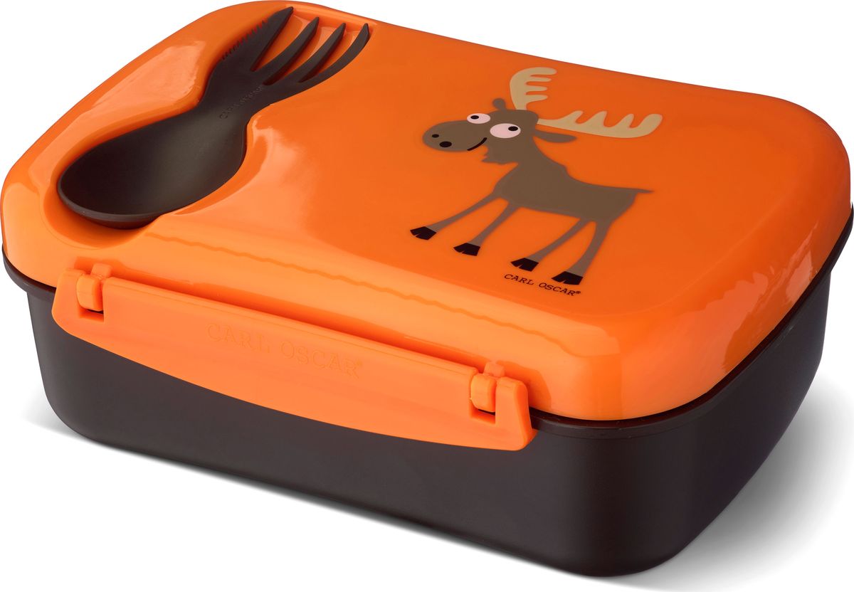 фото Ланч-бокс детский Carl Oscar "N'ice Box Moose", с охлаждающим элементом, цвет: оранжевый, черный, 0,75 л