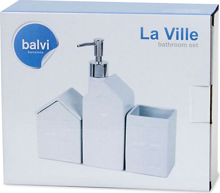 фото Набор для ванной комнаты Balvi "La Ville", цвет: белый, 3 предмета