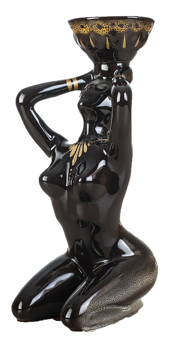 фото Подсвечник Керамика ручной работы "Девочка", цвет: темно-коричневый, 22 х 10 х 11 см