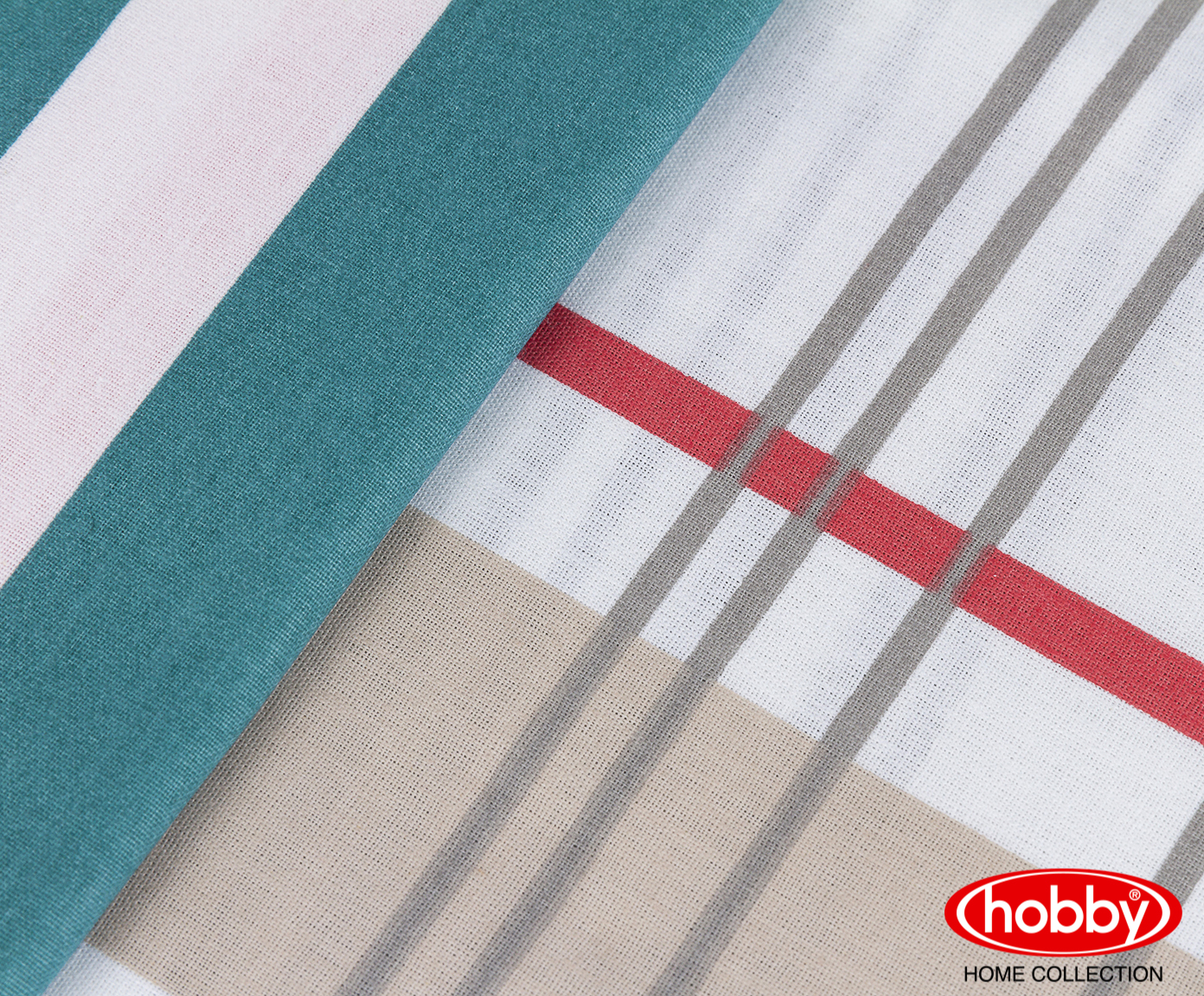 фото Комплект постельного белья Hobby Home Collection "Stripe", 1,5-спальный, наволочки 50x70, цвет: бирюзовый